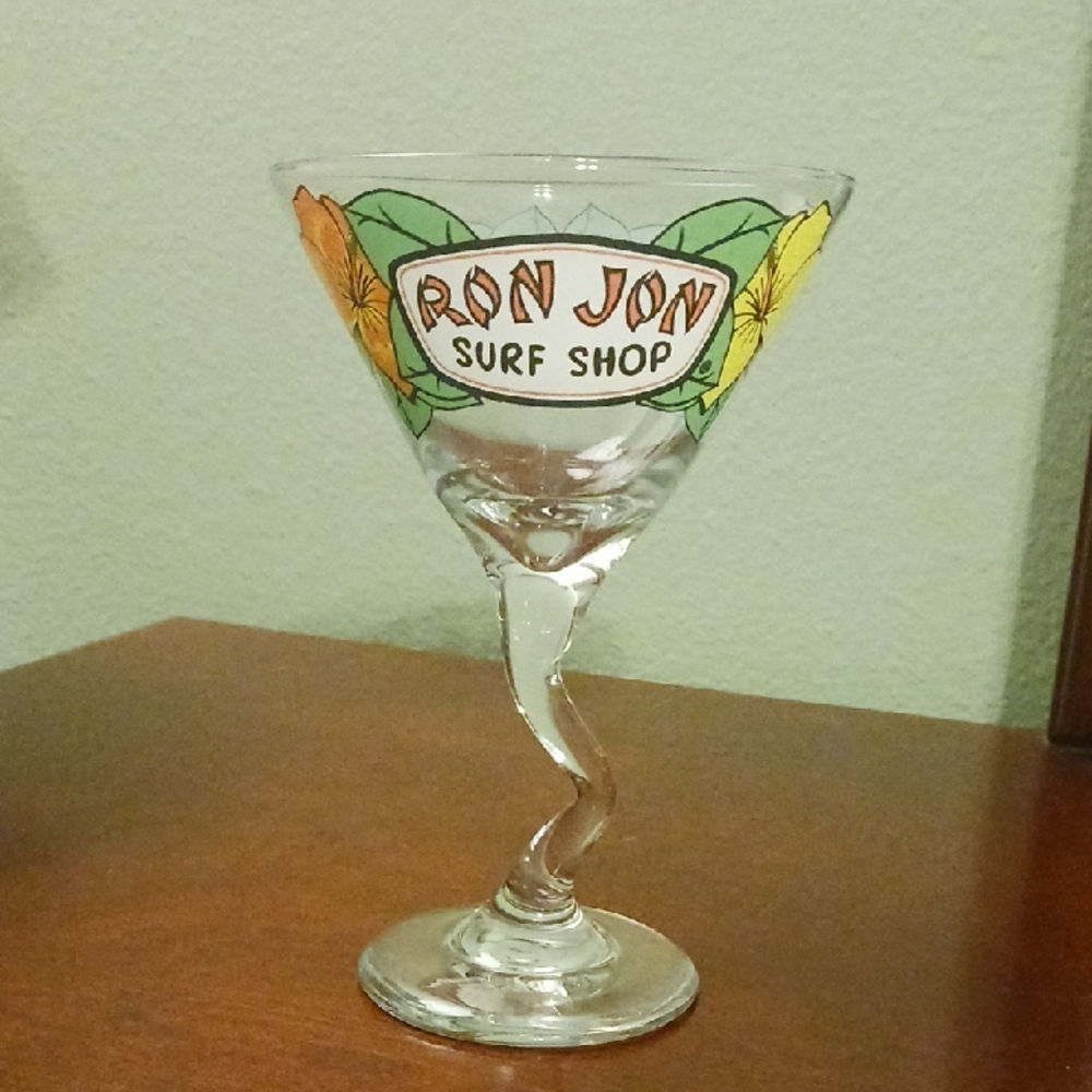 Martini Glass with Floral Design